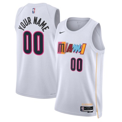 Miami Heat Custom Unisex Nike White 2022 23 Swingman Jersey City Edition